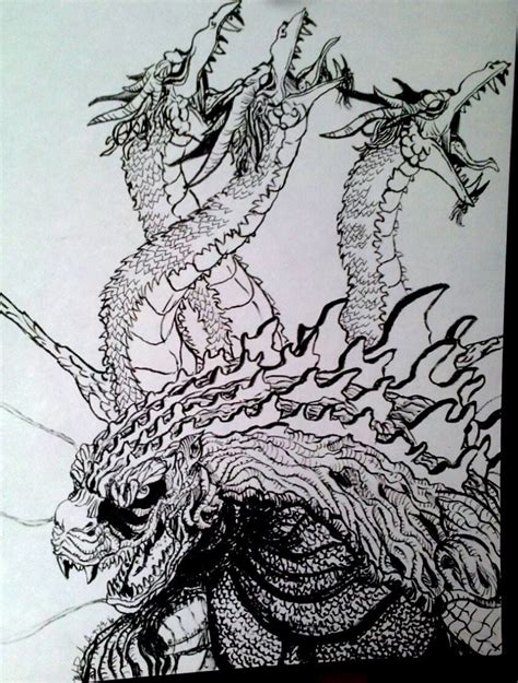 King Adora From Godzilla Drawing King Ghidorah Drawing Pencil Sketch
