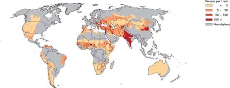 Population Density In Drylands Of The World Grid Arendal