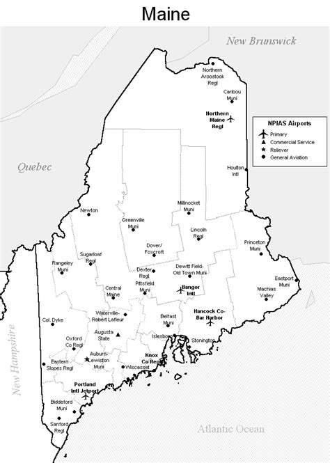 Maine Airport Map Maine Airports