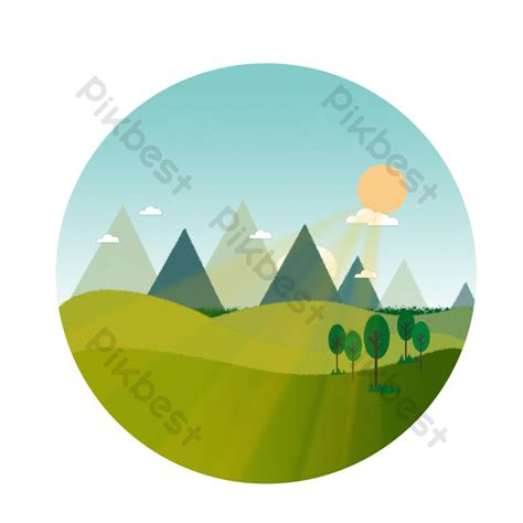 Cartoon Green Mountain Png Images Psd Free Download Pikbest