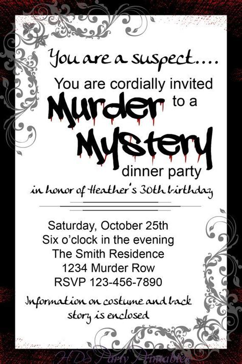 Free Murder Mystery Party Printables Printable Templates
