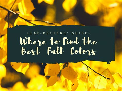 Leaf Peepers Guide Where To Find The Best Fall Colors Liv Sothebys