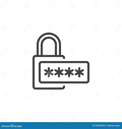 Lock Pin Code Line Icon Stock Vector Illustration Of Thin 235992508