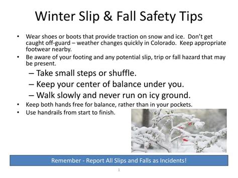 Ppt Winter Slip And Fall Safety Tips Powerpoint Presentation Free