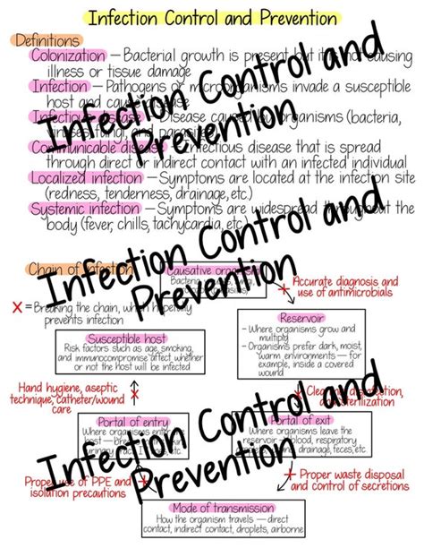 Infection Control And Prevention Notes Nursing Study Guide Etsy