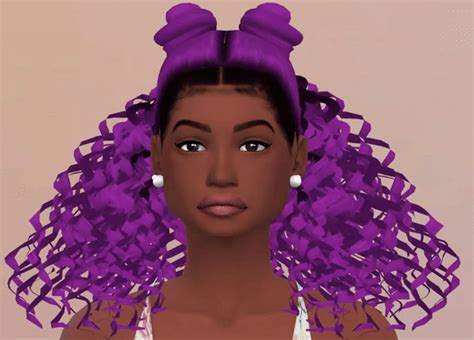Sims 4 flour half : The Black Simmer: Half buns & half curls by Napsims