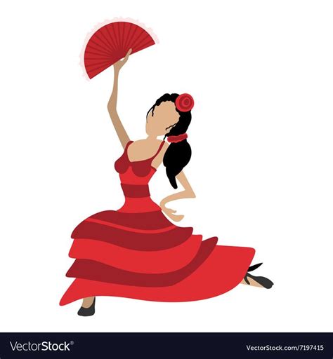 Flamenco Dancer Girl Cartoon Icon Royalty Free Vector Image Flamenco