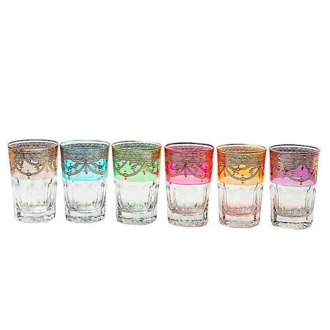 Classic Touch Glim Multicolored Short Tumblers With Rich Gold Design