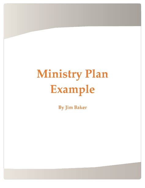 Ministry Business Plan Template