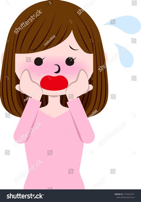 illustration blushing woman stock vector royalty free 1775031071 shutterstock