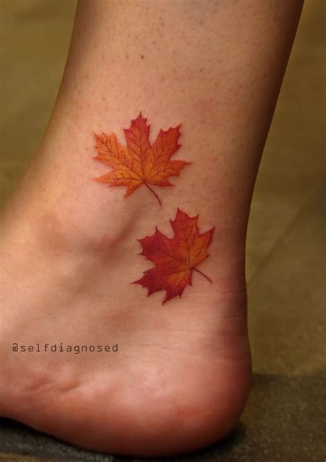 Watercolor Fall Leaves Tattoo Viraltattoo