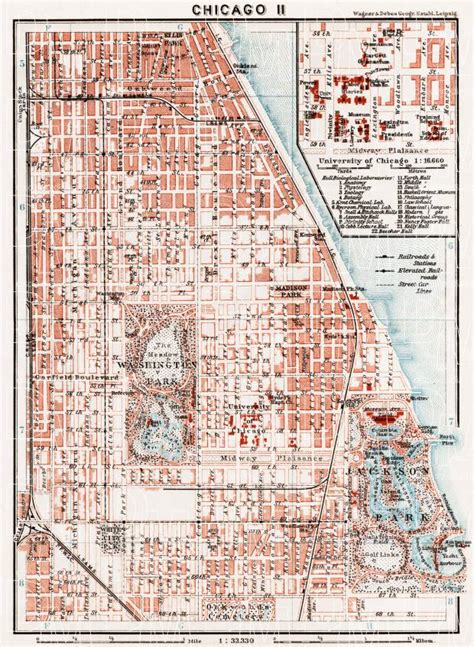 Old Map Of South Chicago In 1909 Buy Vintage Map Replica Poster Print