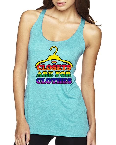 Closests Are For Clothes Womens Lgbt Pride Soft Racerback Lesbian Tank