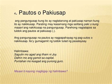 Pautos O Pakiusap Na Pangungusap Halimbawa