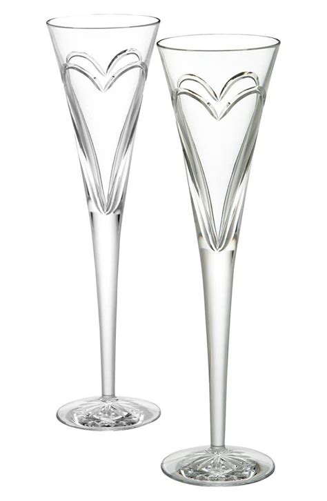 Waterford Wishes Love And Romance Lead Crystal Champagne Flutes Set Of 2 Nordstrom