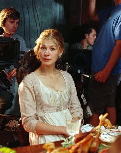 Rosamund Pike Portraying Jane Bennet On The Set Of Pride And