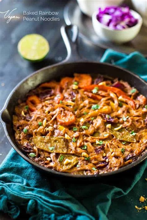 It is possible, and this this steamed dish is loaded with baked tofu, asparagus, shiitake mushrooms. Rainbow Peanut Noodles Vegan Pasta Bake | Food Faith Fitness