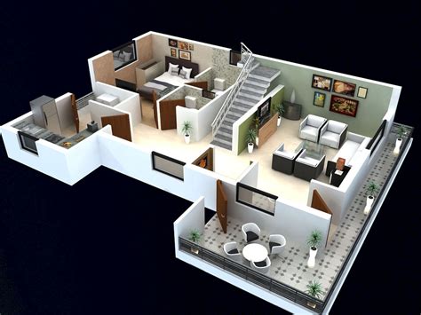2 Storey House Floor Plan 3d House Plan Ideas