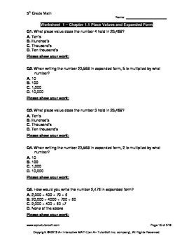 "A+ Math" 5th Grade Math Workbook (Worksheets, Exams and ...