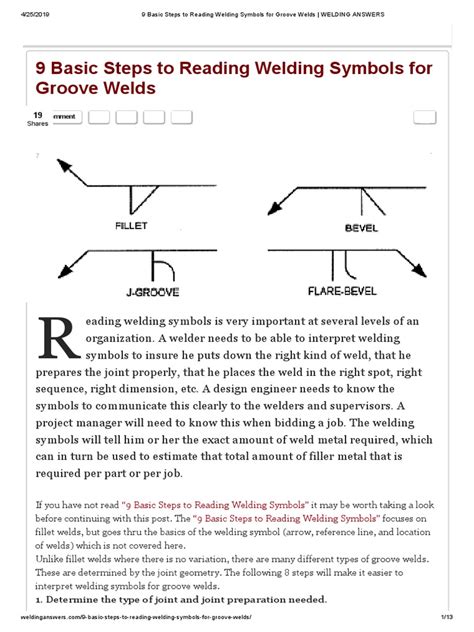 9 Basic Steps To Reading Welding Symbols For Groove Welds Welding