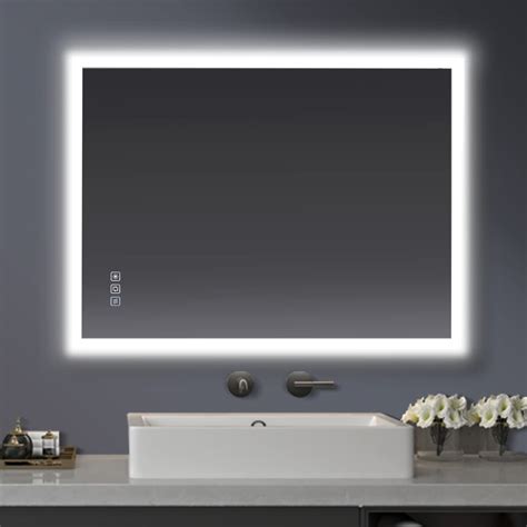 Furduzz 800x600 Mm Backlit Illuminated Bathroom Mirrors Wall Mounted Multifunction Bathroom