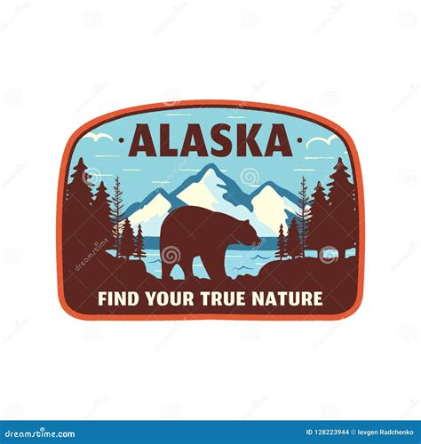 Alaska Odznaki Projekt Halna Przygody łata Amerykański Podróż Logo