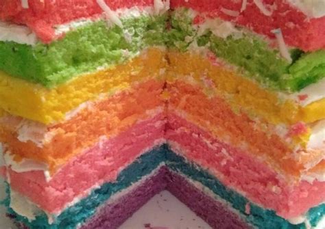 Resep Steamd Rainbow Cake Ekonomis Dan Moist Oleh Yayah Nursamsiah