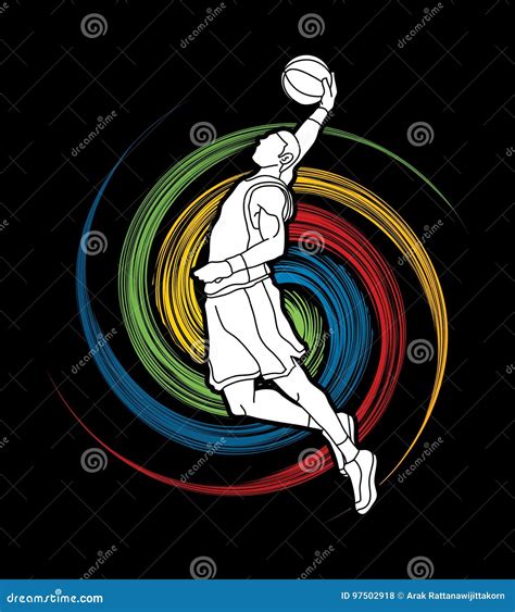 Basketball Player Dunking Stock Vector Illustration Of Player 97502918