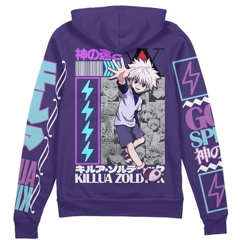 Killua Zoldyck V2 Hunter X Hunter Streetwear Zip Hoodie Jacket Anime Ape