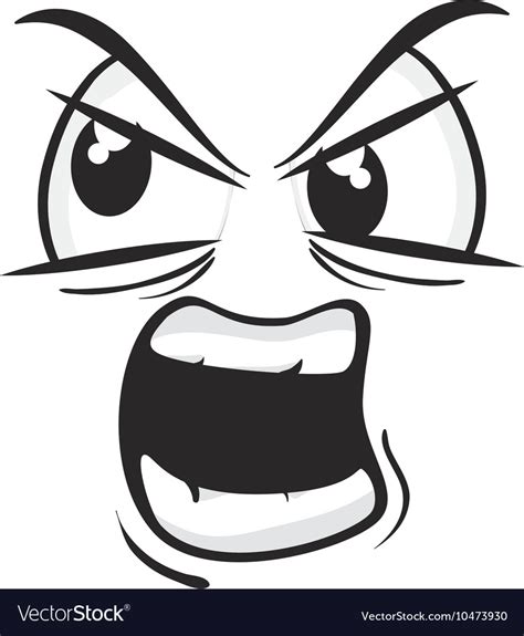 Angry Face Cartoon Expression Royalty Free Vector Image