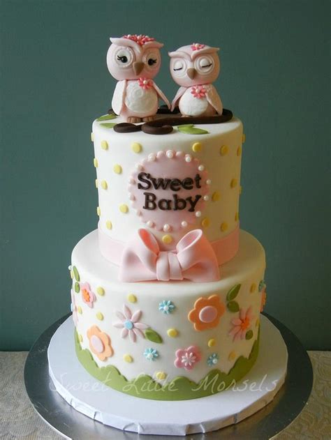 Sweet Owls Baby Shower Cake Decorated Cake By Stephanie Cakesdecor
