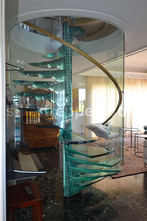 All credit to owners creations. spiral glass stairs, structural glass stairs, spiral stair ...