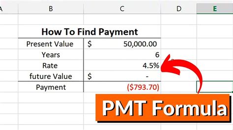 How To Calculate Monthly Payment With Excel Youtube
