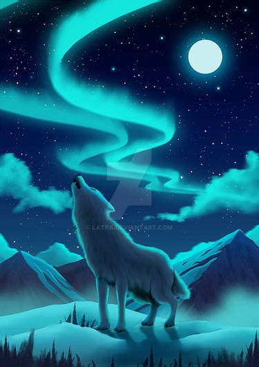 Fall Wolf Under The Moon By Zilvenart On Deviantart