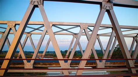 A Bridge Spans Over The River Stock Photo Image Of Vehicle Bridge