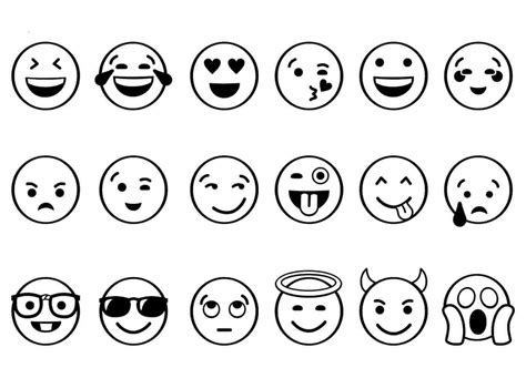 Emoji Simples Para Colorir Imprimir E Desenhar Colorir Me Sexiz Pix