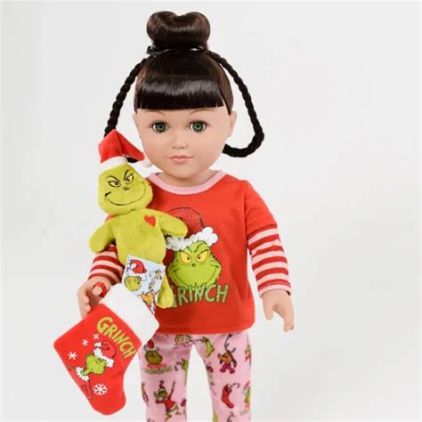 My Life As Grinch 18” Brunette Doll Plush Christmas Stocking Nib Cindy