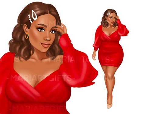 curvy girls clipart curvy woman clipart casual clipart etsy