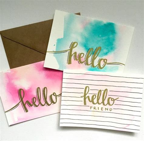 Set Of 3 Hello Friend Hello Cards Thinking Of You Card Best Friend
