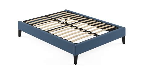 Double Size Upholstered Slimline Bed Base Atlantic Blue By Brosa