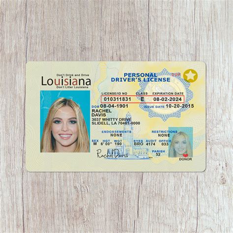 Blank Louisiana Drivers License Template