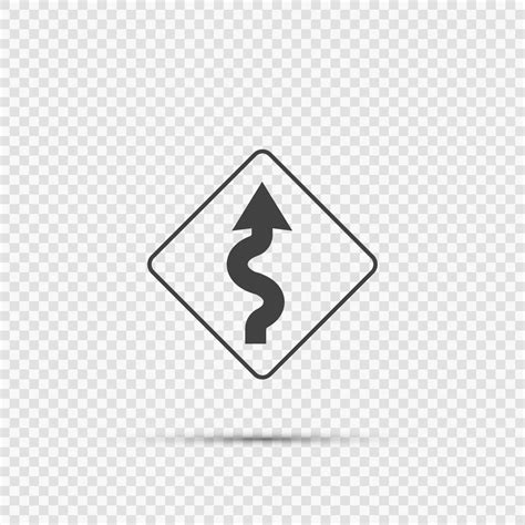 Right Winding Road Sign On Transparent Background 2261078 Vector Art At