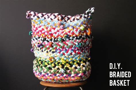 DIY Tee Shirt And Beads Braided Tall Basket Tutorial From Corner Blog Here This Basket Is Much