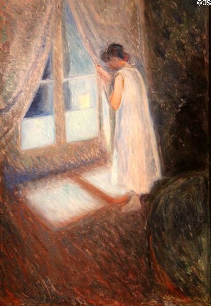 Girl Looking Out The Window Painting By Edvard Munch At Art Institute