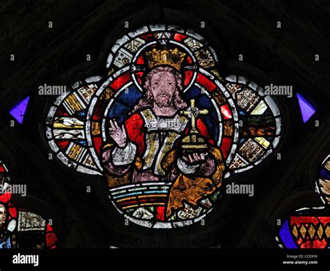 A 14th Century Stained Glass Window Christ Enthroned Church Of St
