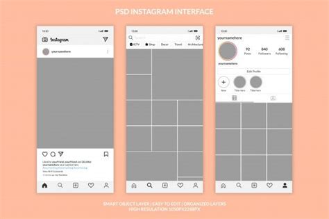 Premium Psd Instagram Interface Template Premium Instagram Template