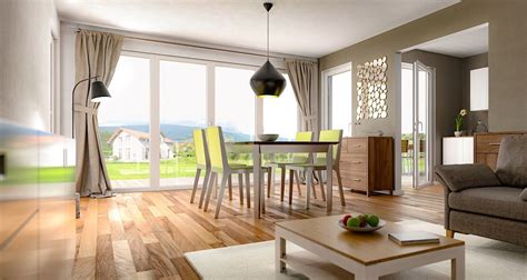 Offenes Wohn- und Esszimmer modern - Innen Einrichtung Ideen Massivhaus