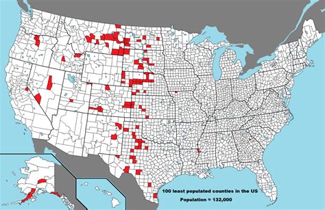 The 100 Least Populated Counties In The Us Maps On The Web