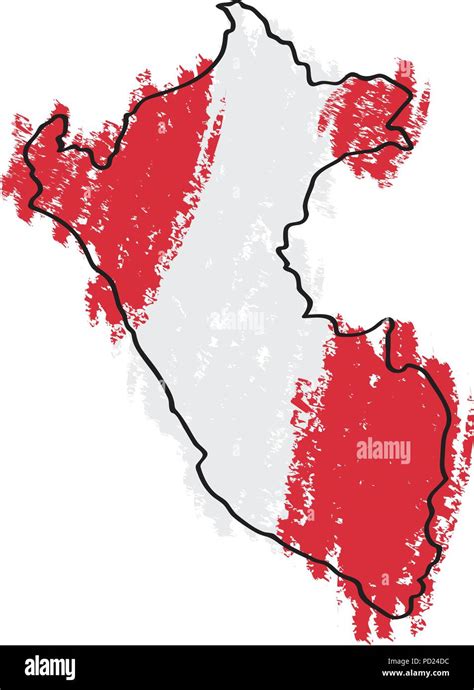 Sketch Of A Map Of Peru Stock Vector Image And Art Alamy