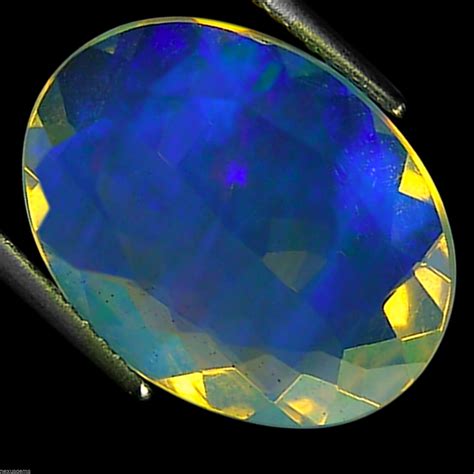 446 Ct Natural Ethiopian Faceted Opal Gemstone Multi Color Oval Cut